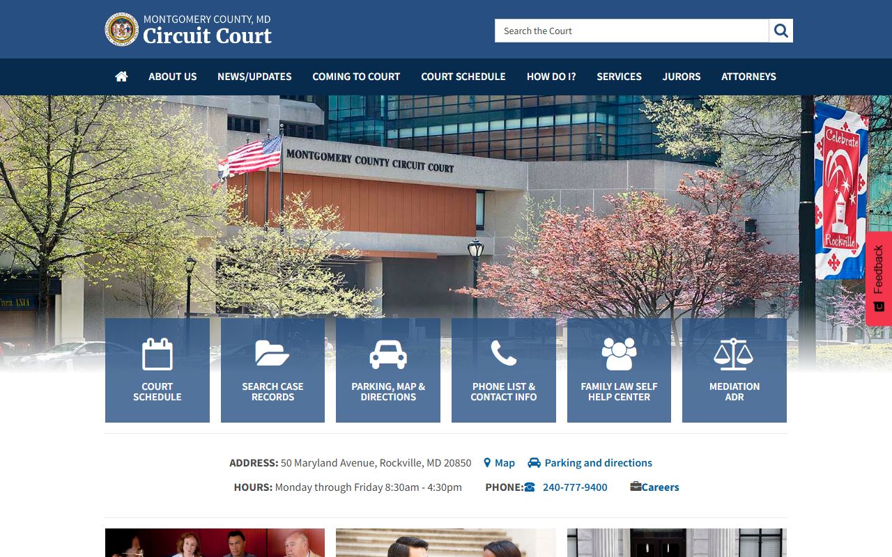 Montgomery County Circuit Court website for Rockville DUI records
