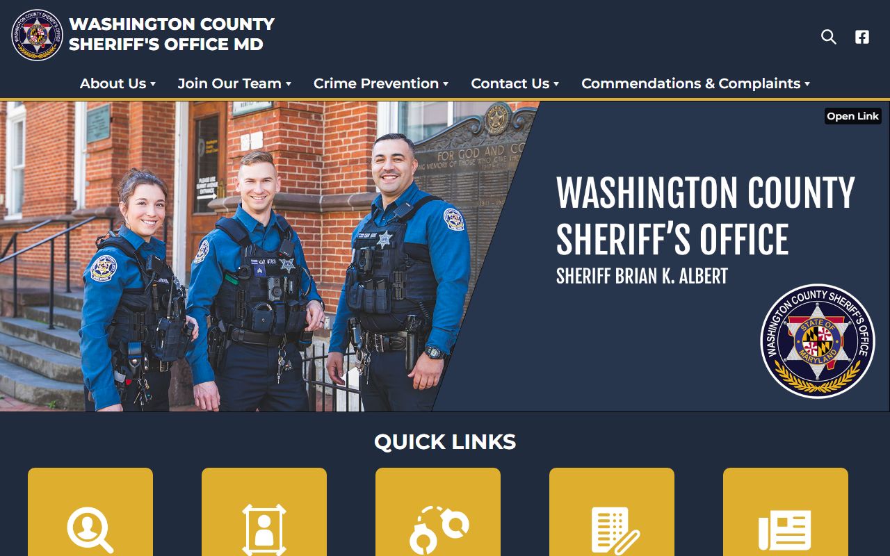 Washington County Sheriff's Office website for DUI arrest records