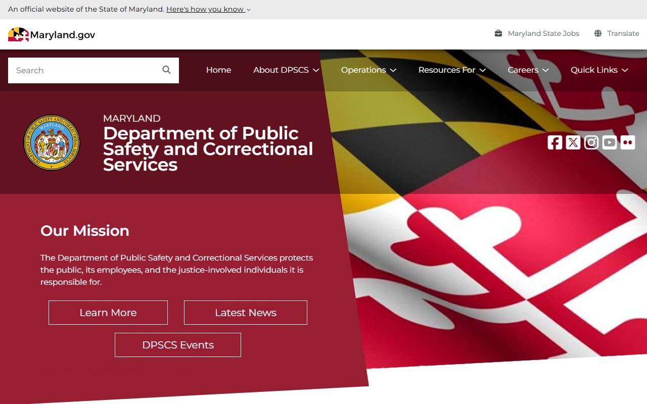 CJIS Central Repository homepage for Maryland criminal history records